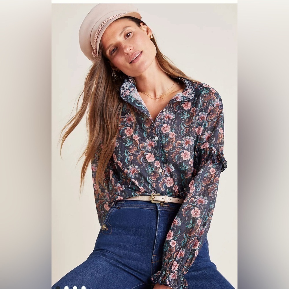 Louise Misha Fig Floral Blouse